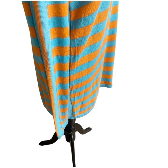 Soft Surroundings Orange Turquoise Striped Light Cashmere Blend Sweater Medium - Picture 13 of 15